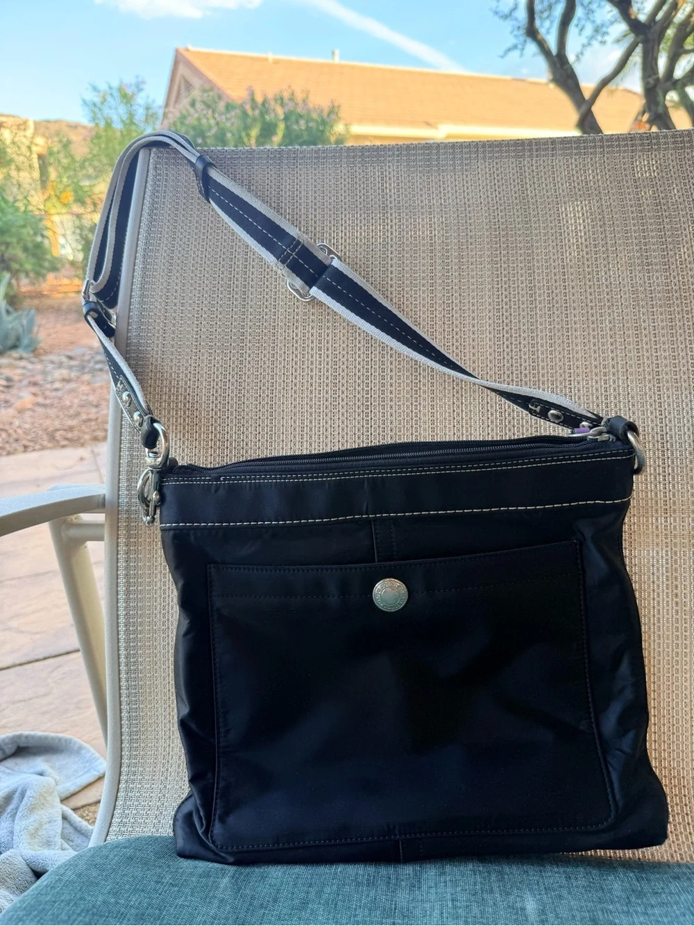 Coach Black Nylon Crossbody Bag Adjustable Strap (see all notes and pictures)